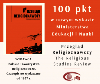 100 pkt MEiN | Przegląd Religioznawczy – The Religious Studies Review